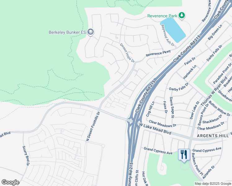 map of restaurants, bars, coffee shops, grocery stores, and more near 2551 Iron Crest Lane in Las Vegas