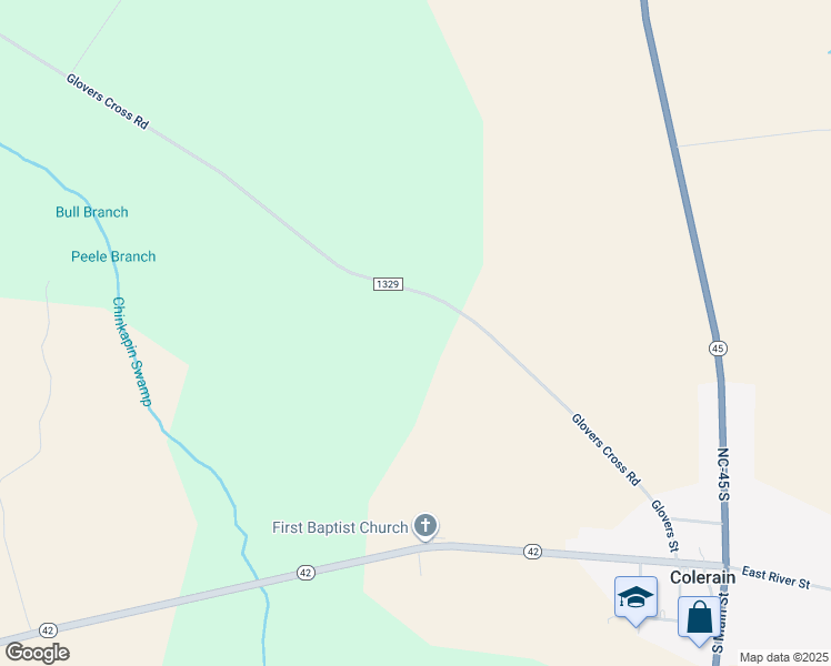 map of restaurants, bars, coffee shops, grocery stores, and more near 830 Glovers Cross Road in Colerain