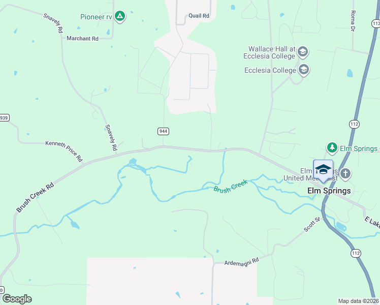 map of restaurants, bars, coffee shops, grocery stores, and more near 855 Water Avenue in Springdale