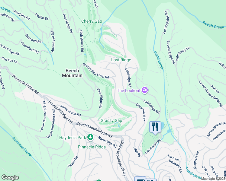 map of restaurants, bars, coffee shops, grocery stores, and more near 145 Grassy Gap Loop Road in Beech Mountain