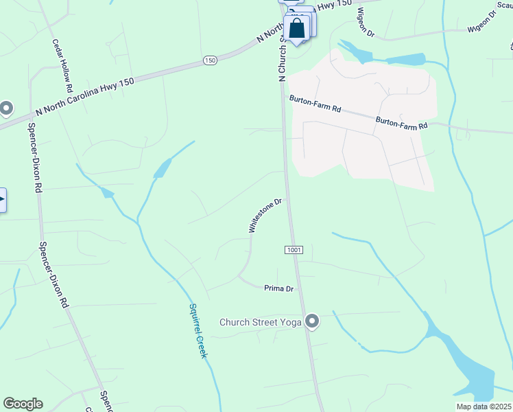map of restaurants, bars, coffee shops, grocery stores, and more near 106 White Stone Drive in Greensboro