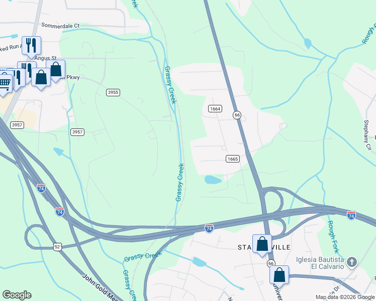 map of restaurants, bars, coffee shops, grocery stores, and more near 292 Joyner Circle in Rural Hall