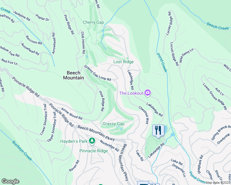 map of restaurants, bars, coffee shops, grocery stores, and more near 145 Grassy Gap Loop Road in Beech Mountain