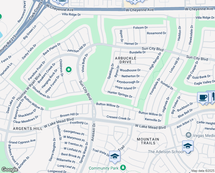 map of restaurants, bars, coffee shops, grocery stores, and more near 2612 Spalding Drive in Las Vegas