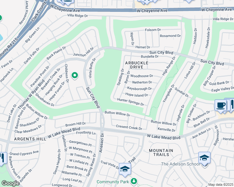 map of restaurants, bars, coffee shops, grocery stores, and more near 2612 Spalding Drive in Las Vegas
