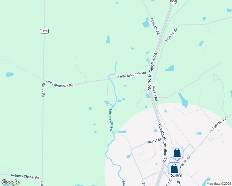 map of restaurants, bars, coffee shops, grocery stores, and more near 1192 Little Mountain Road in Stem