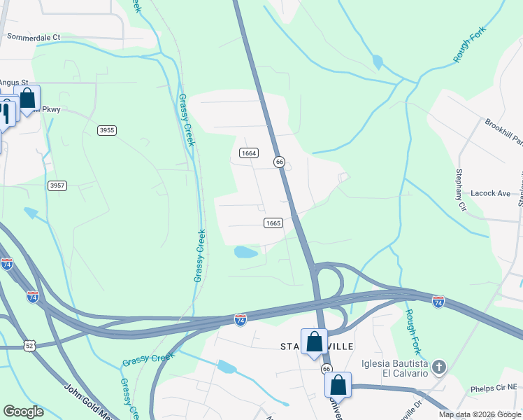 map of restaurants, bars, coffee shops, grocery stores, and more near 201 Webster Road in Rural Hall