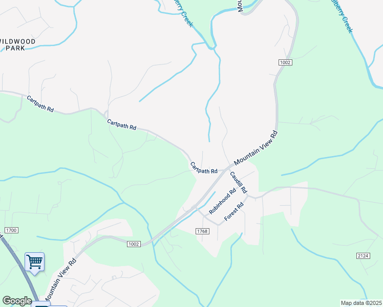 map of restaurants, bars, coffee shops, grocery stores, and more near 1267 Cartpath Road in North Wilkesboro