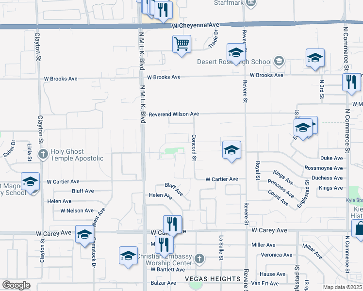 map of restaurants, bars, coffee shops, grocery stores, and more near 1217 Star Meadow Drive in North Las Vegas