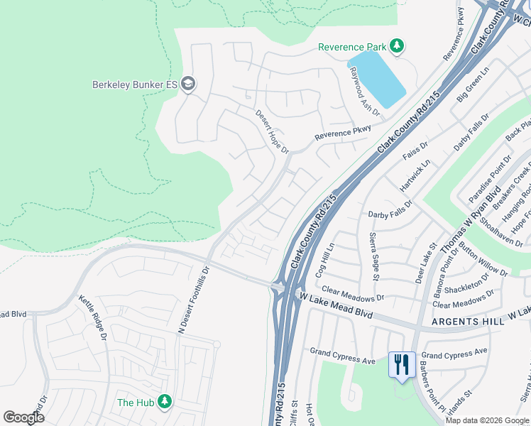 map of restaurants, bars, coffee shops, grocery stores, and more near 10800 Reverence Parkway in Las Vegas