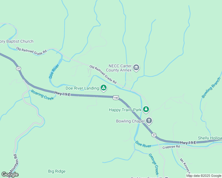 map of restaurants, bars, coffee shops, grocery stores, and more near 218 Railroad Grade Road in Roan Mountain