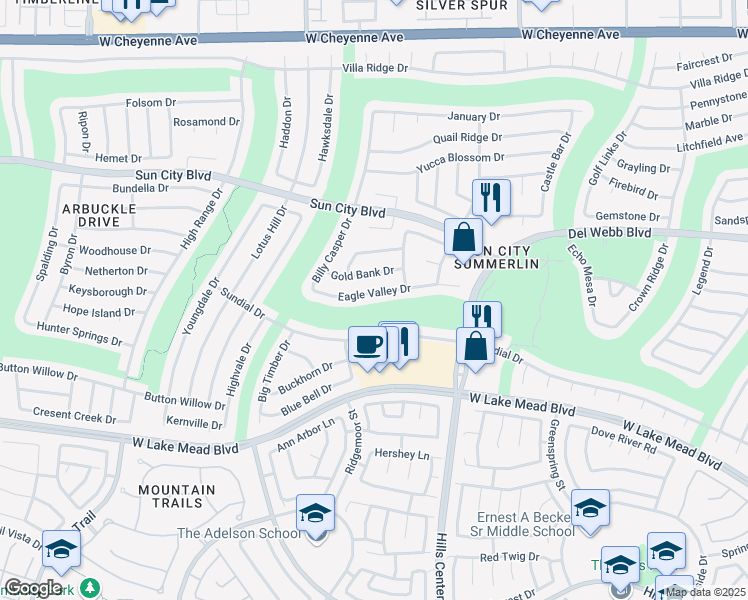 map of restaurants, bars, coffee shops, grocery stores, and more near 9537 Eagle Valley Drive in Las Vegas