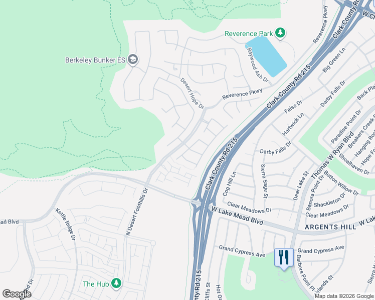 map of restaurants, bars, coffee shops, grocery stores, and more near 10800 Reverence Parkway in Las Vegas