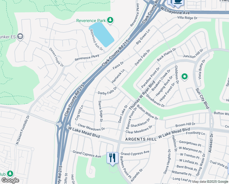 map of restaurants, bars, coffee shops, grocery stores, and more near 2732 Darby Falls Drive in Las Vegas