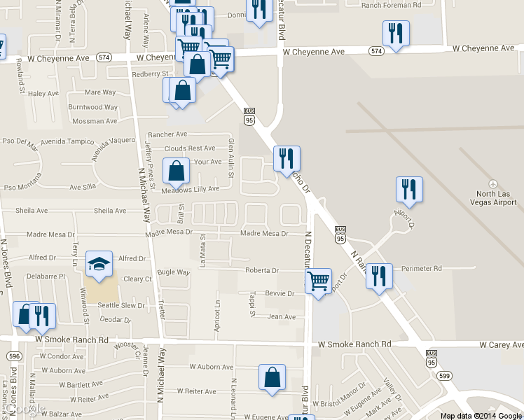 map of restaurants, bars, coffee shops, grocery stores, and more near 5056 Sublight Avenue in Las Vegas