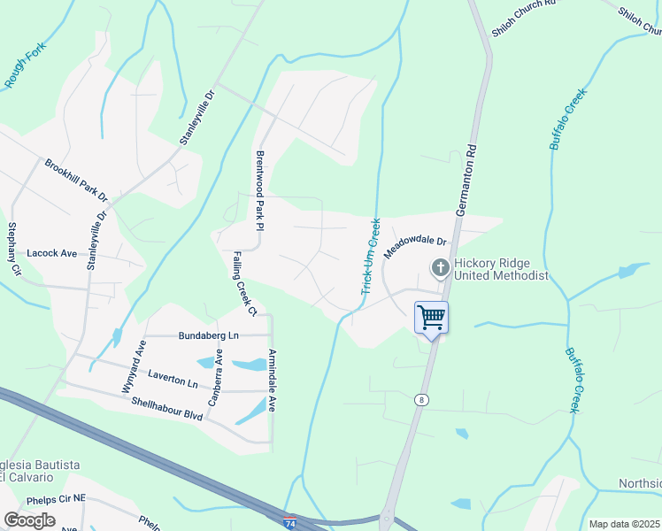 map of restaurants, bars, coffee shops, grocery stores, and more near 1304 Yardley Terrace in Winston-Salem