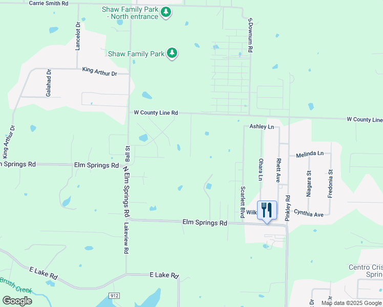 map of restaurants, bars, coffee shops, grocery stores, and more near 1545 West County Line Road in Springdale