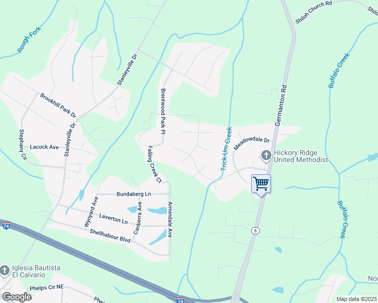 map of restaurants, bars, coffee shops, grocery stores, and more near 5919 Spruce Pine Drive in Winston-Salem
