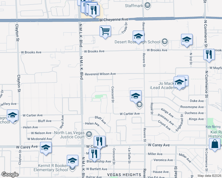 map of restaurants, bars, coffee shops, grocery stores, and more near 2726 Wood Drift Street in North Las Vegas