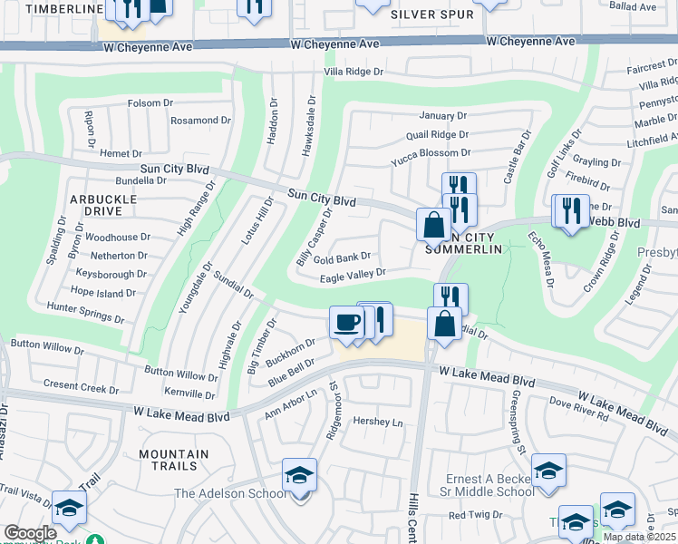 map of restaurants, bars, coffee shops, grocery stores, and more near 9537 Gold Bank Drive in Las Vegas