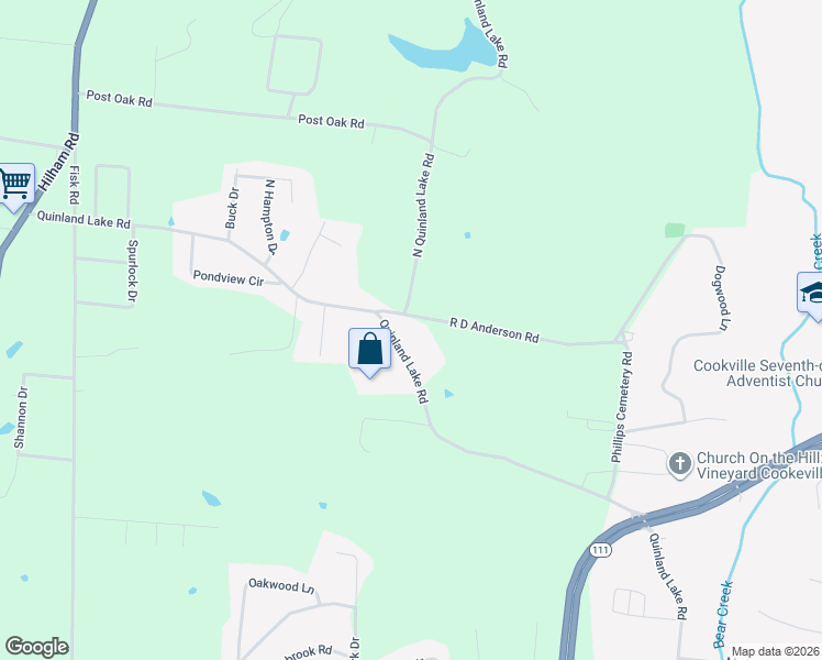 map of restaurants, bars, coffee shops, grocery stores, and more near 1811 R D Anderson Road in Cookeville