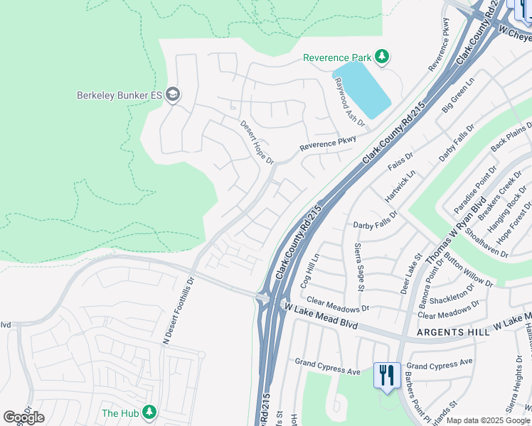 map of restaurants, bars, coffee shops, grocery stores, and more near 2640 Iron Crest Lane in Las Vegas