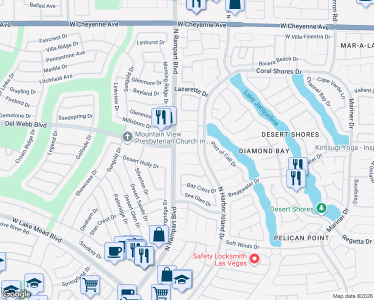 map of restaurants, bars, coffee shops, grocery stores, and more near 8416 Dry Cliff Circle in Las Vegas