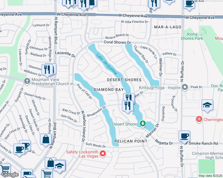 map of restaurants, bars, coffee shops, grocery stores, and more near 8113 Sapphire Bay Circle in Las Vegas