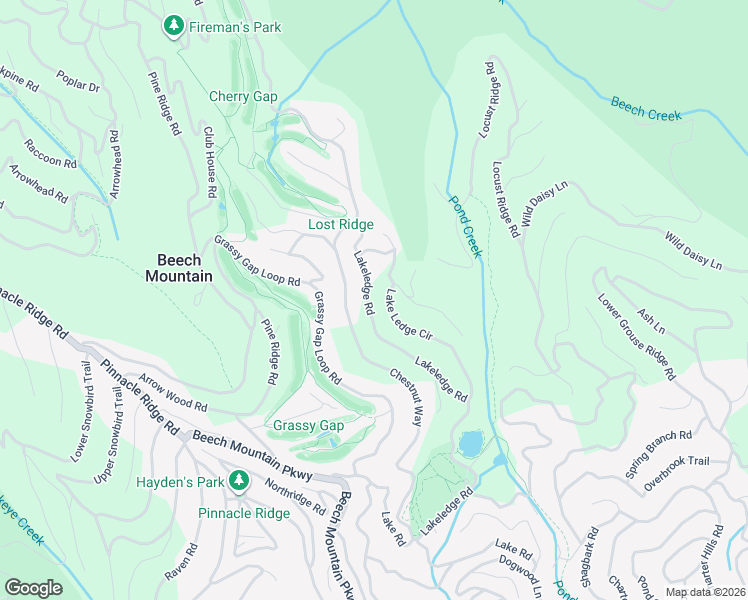 map of restaurants, bars, coffee shops, grocery stores, and more near 234 Lakeledge Road in Beech Mountain