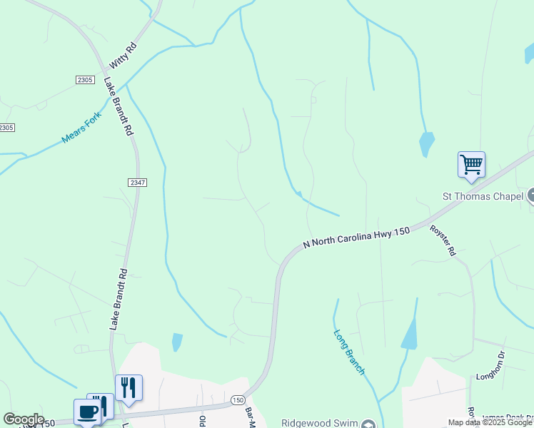map of restaurants, bars, coffee shops, grocery stores, and more near 3001 High Meadows Court in Greensboro