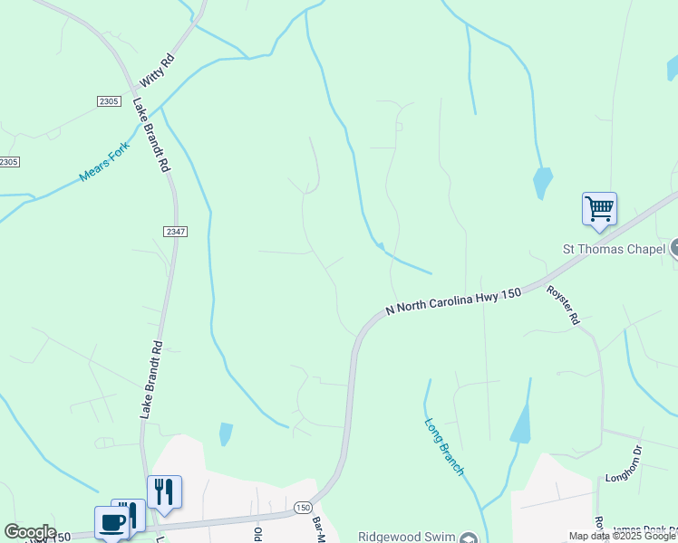 map of restaurants, bars, coffee shops, grocery stores, and more near 3001 High Meadows Court in Greensboro