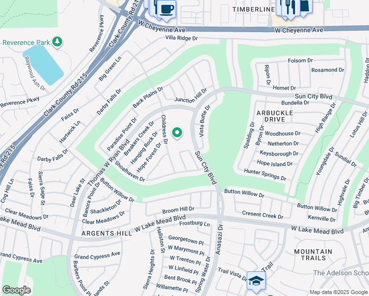 map of restaurants, bars, coffee shops, grocery stores, and more near 10408 Leafgold Drive in Las Vegas