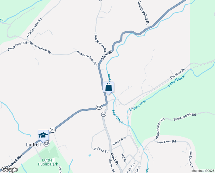 map of restaurants, bars, coffee shops, grocery stores, and more near 3137 Tennessee 61 in Luttrell