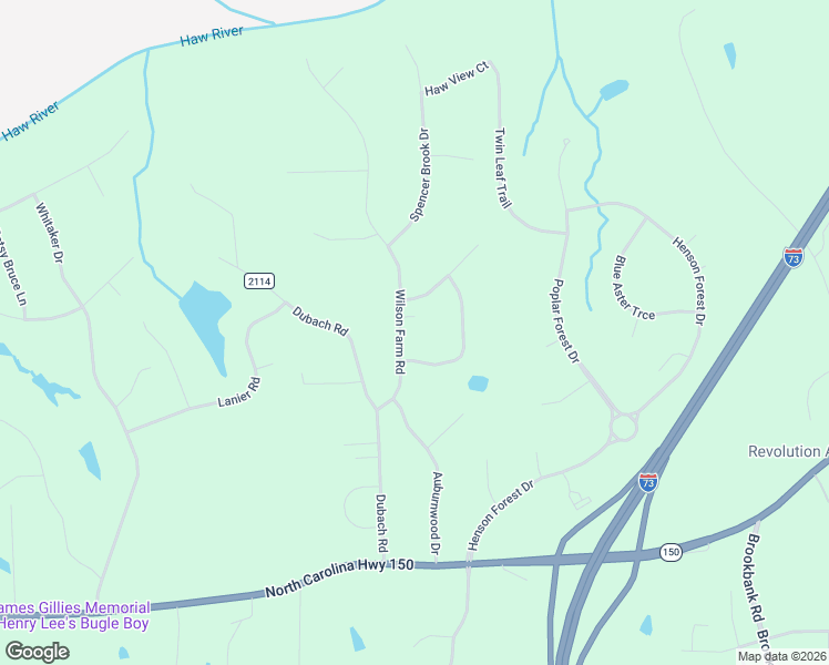 map of restaurants, bars, coffee shops, grocery stores, and more near 7602 Wilson Farm Road in Summerfield