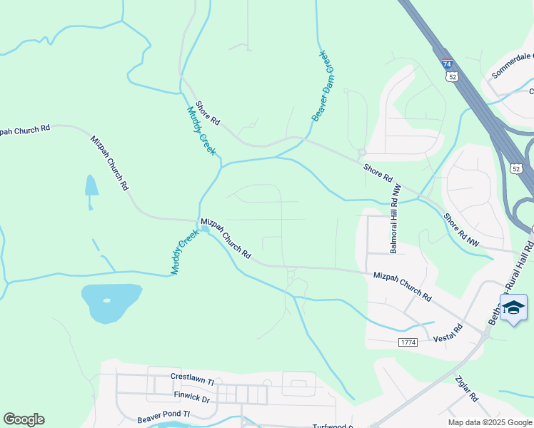 map of restaurants, bars, coffee shops, grocery stores, and more near 1723 Pinnacle Oaks Drive in Rural Hall