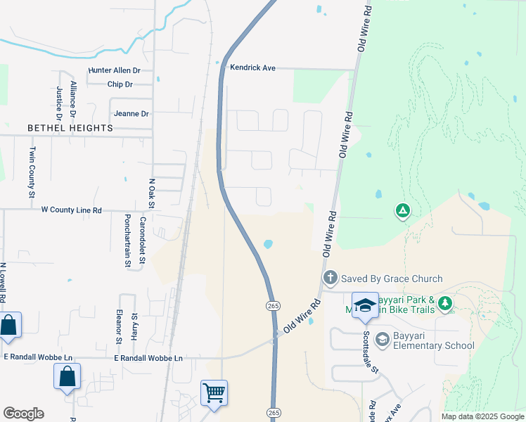 map of restaurants, bars, coffee shops, grocery stores, and more near 1316 Dove Loop in Springdale