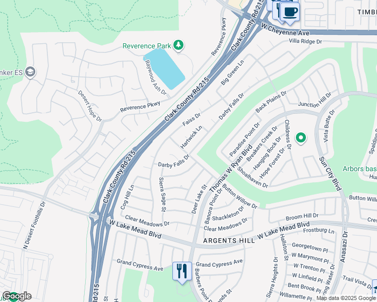 map of restaurants, bars, coffee shops, grocery stores, and more near 2739 Darby Falls Drive in Las Vegas
