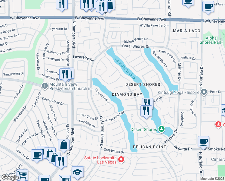 map of restaurants, bars, coffee shops, grocery stores, and more near 8137 Desert Jewel Circle in Las Vegas