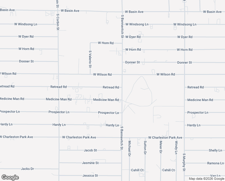 map of restaurants, bars, coffee shops, grocery stores, and more near 4081 Retread Road in Pahrump