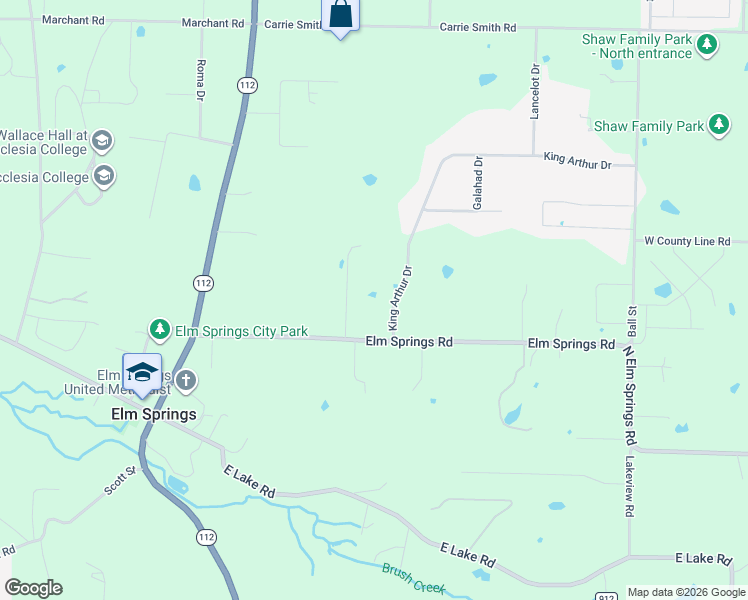 map of restaurants, bars, coffee shops, grocery stores, and more near 618 Elm Springs Road in Springdale