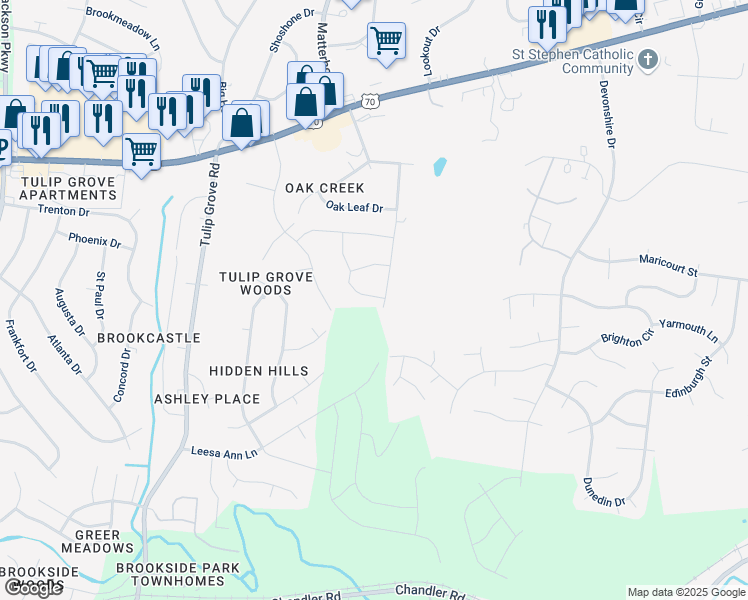 map of restaurants, bars, coffee shops, grocery stores, and more near 156 Dueler Drive in Nashville