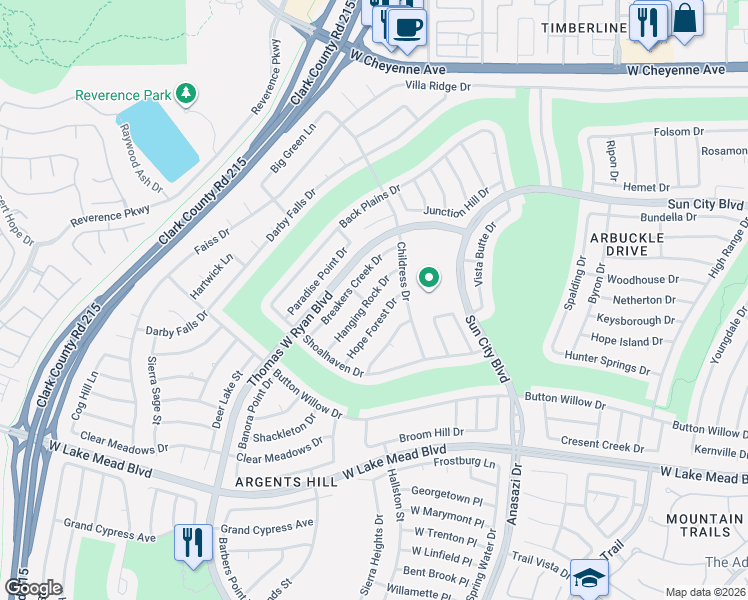 map of restaurants, bars, coffee shops, grocery stores, and more near 2717 Hope Forest Drive in Las Vegas