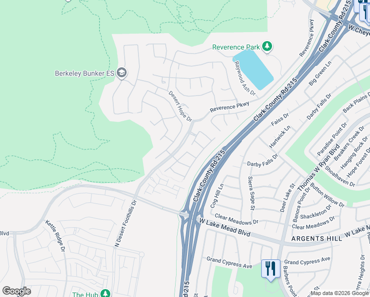 map of restaurants, bars, coffee shops, grocery stores, and more near 2646 Iron Crest Lane in Las Vegas