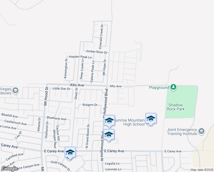 map of restaurants, bars, coffee shops, grocery stores, and more near 6700 Alto Avenue in Las Vegas