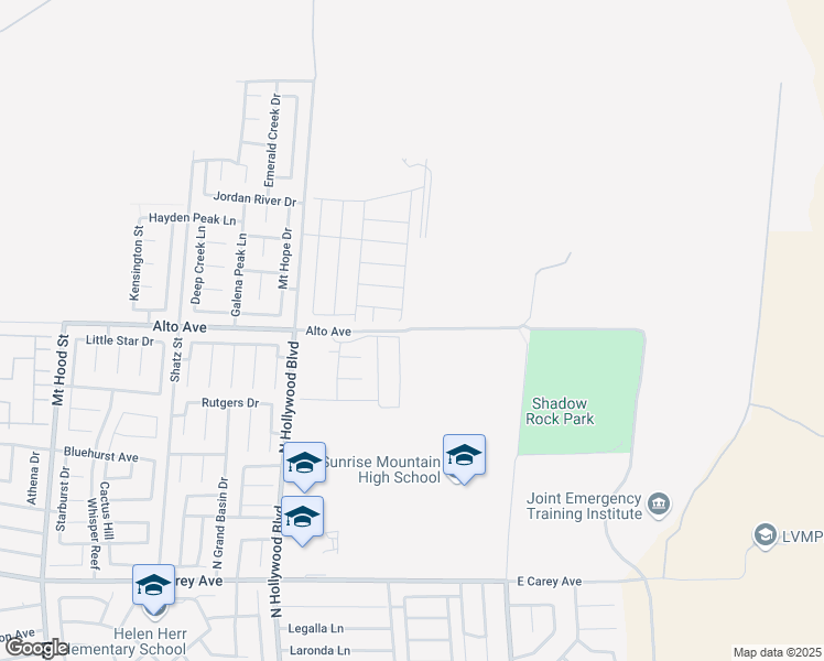map of restaurants, bars, coffee shops, grocery stores, and more near 2450 North Hollywood Boulevard in Las Vegas