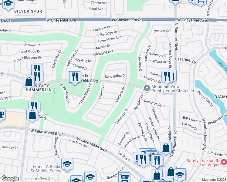 map of restaurants, bars, coffee shops, grocery stores, and more near 8904 Evening Star Drive in Las Vegas