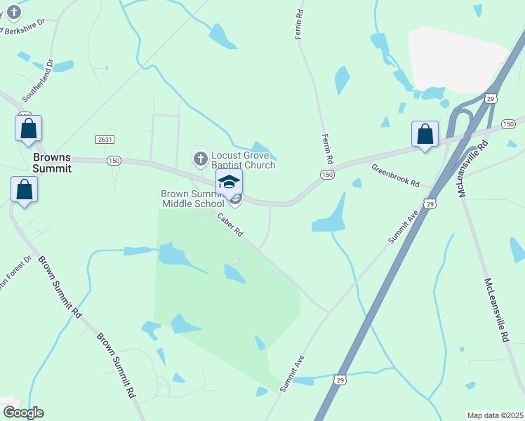 map of restaurants, bars, coffee shops, grocery stores, and more near 7709 Summit Ridge Drive in Browns Summit