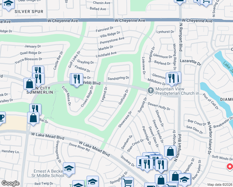 map of restaurants, bars, coffee shops, grocery stores, and more near 8904 Evening Star Drive in Las Vegas