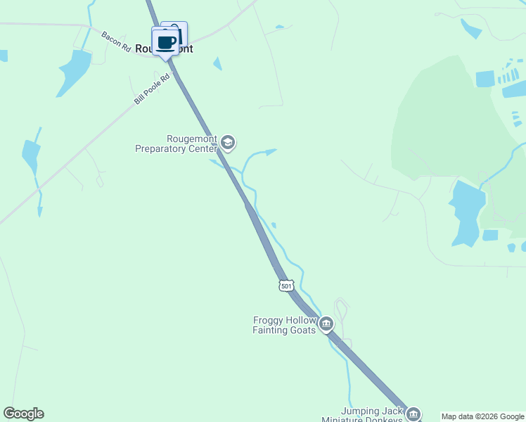 map of restaurants, bars, coffee shops, grocery stores, and more near 12210 North Roxboro Street in Rougemont