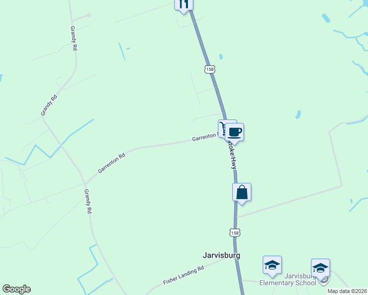 map of restaurants, bars, coffee shops, grocery stores, and more near 147 Garrenton Road in Grandy